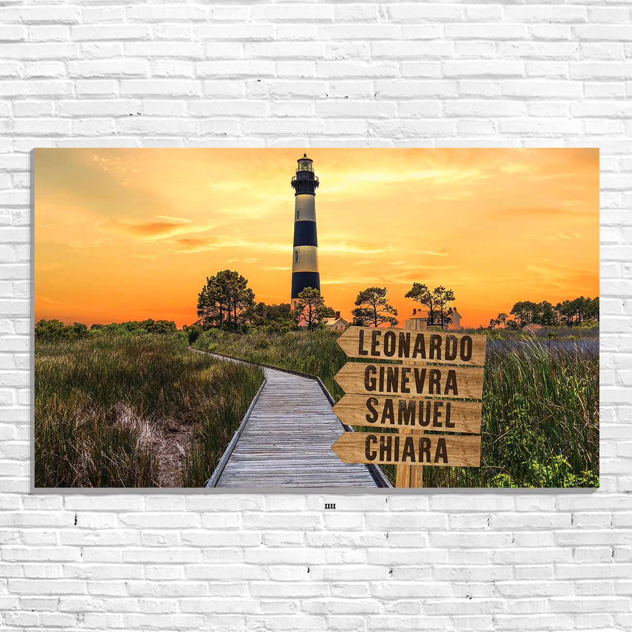 Sentiero verso il faro dorato – stampa su tela paesaggio