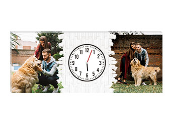 Tela con orologio 40×100 cm Classic – formato panoramico su telaio